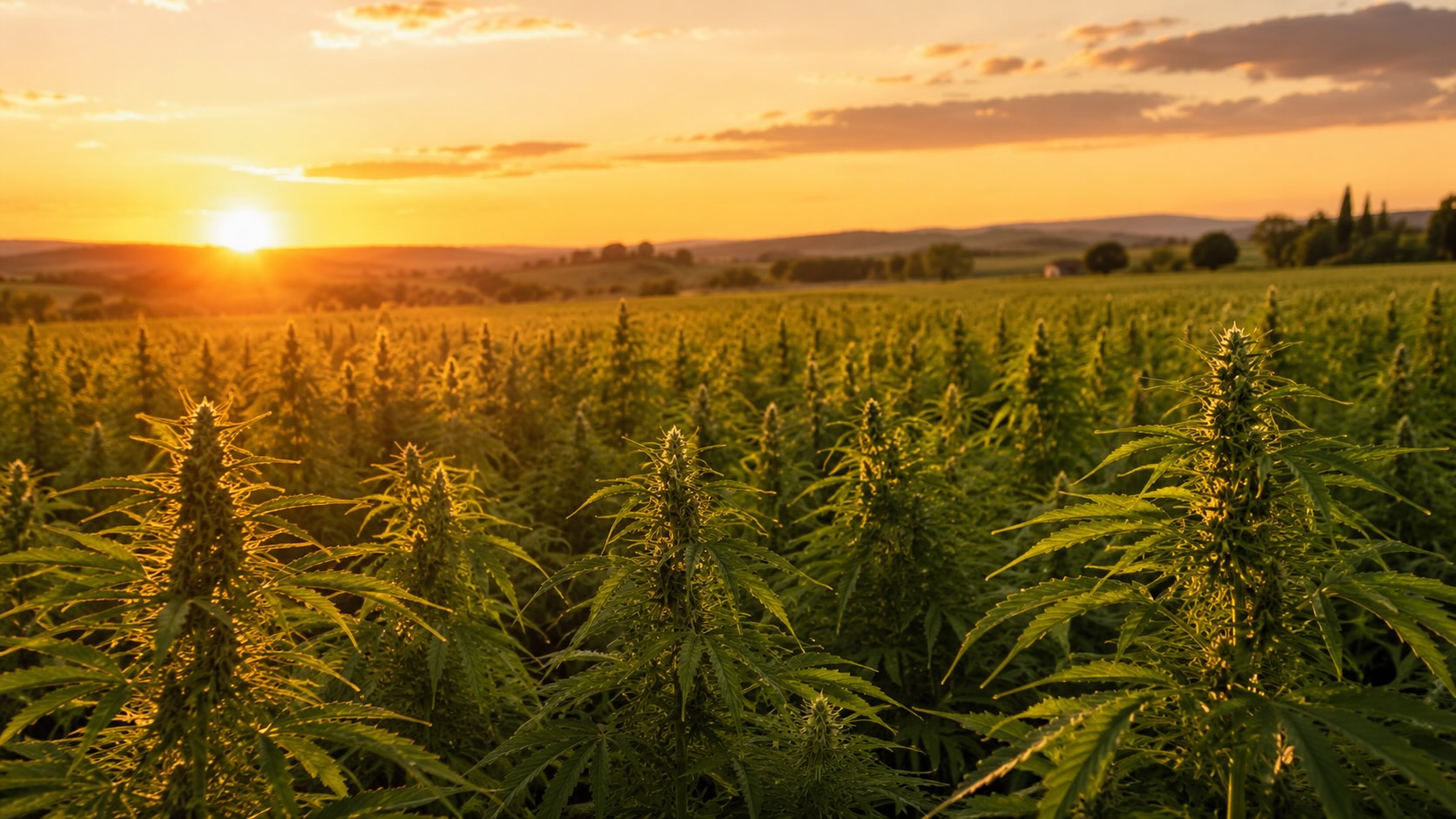 Champ de chanvre cultivé en France
